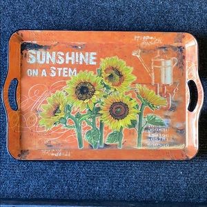 NWT Sunshine On A Stem Serving Tray With Handle🌻🧡💛